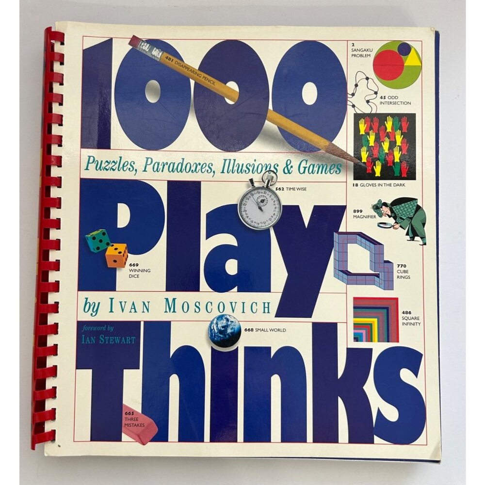1000 Play Thinks Puzzles Paradoxes Illusions & Games Ivan Moscovich Softcover - Picture 1 of 8